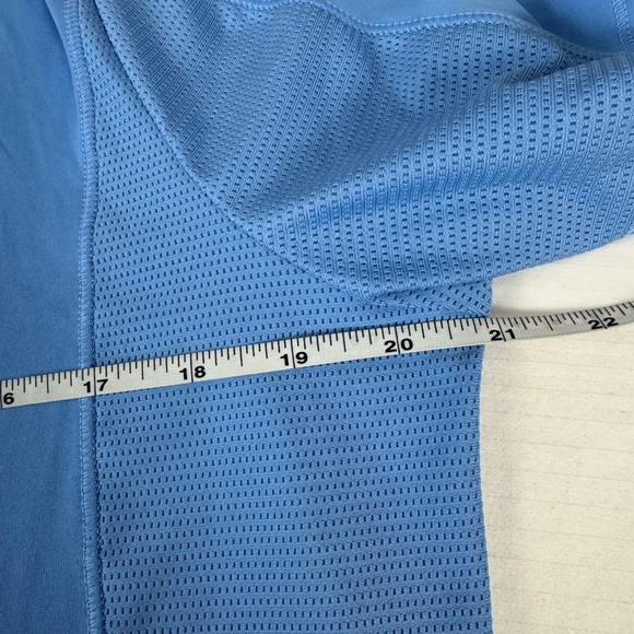 Adidas Advantage Golf Polo L Light Blue Short Sleeve Sporty Clean Athleisure - Picture 6 of 7